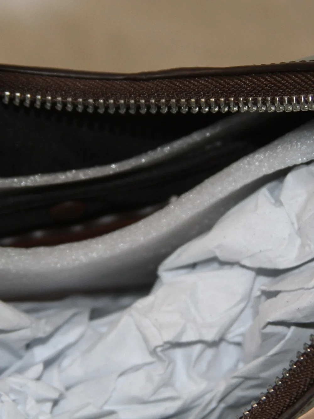 COACH Coachtopia Alter Ego Crescent Shoulder Bag Checkerboard Suede Leather NWT - Picture 5 of 5